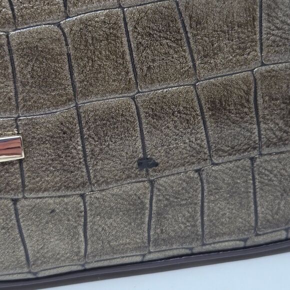 BRAHMIN Julian Metallic Bronze Melbourne Croc Embossed Leather Tote Shoulder Bag - Picture 3 of 16